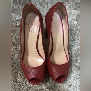 Red Gucci heels retail over 1000